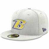 Baltimore Ravens New Era Omaha Lettermark 59FIFTY Fitted Hat White
