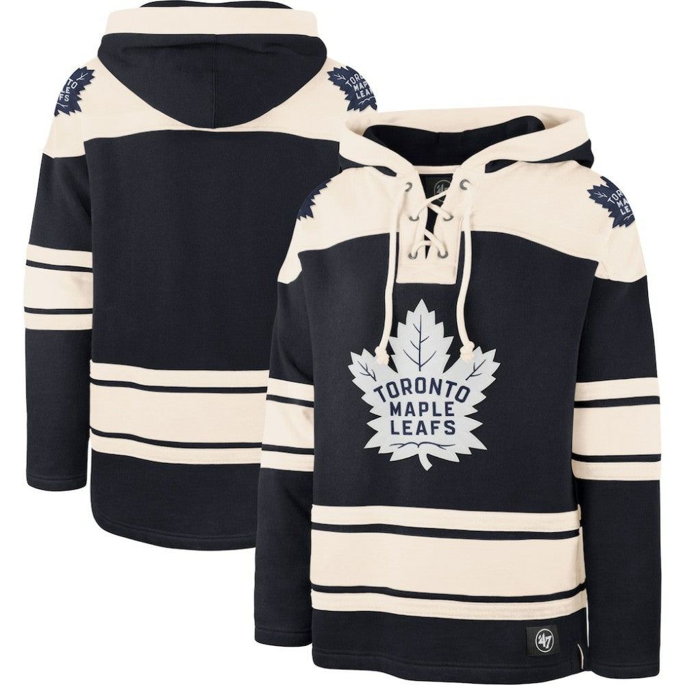NHL Toronto Maple Leafs '47 Superior Lacer Pullover Hoodie - Navy/Cream