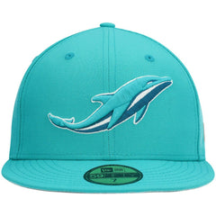 Miami Dolphins New Era Omaha 59FIFTY Fitted Hat Aqua
