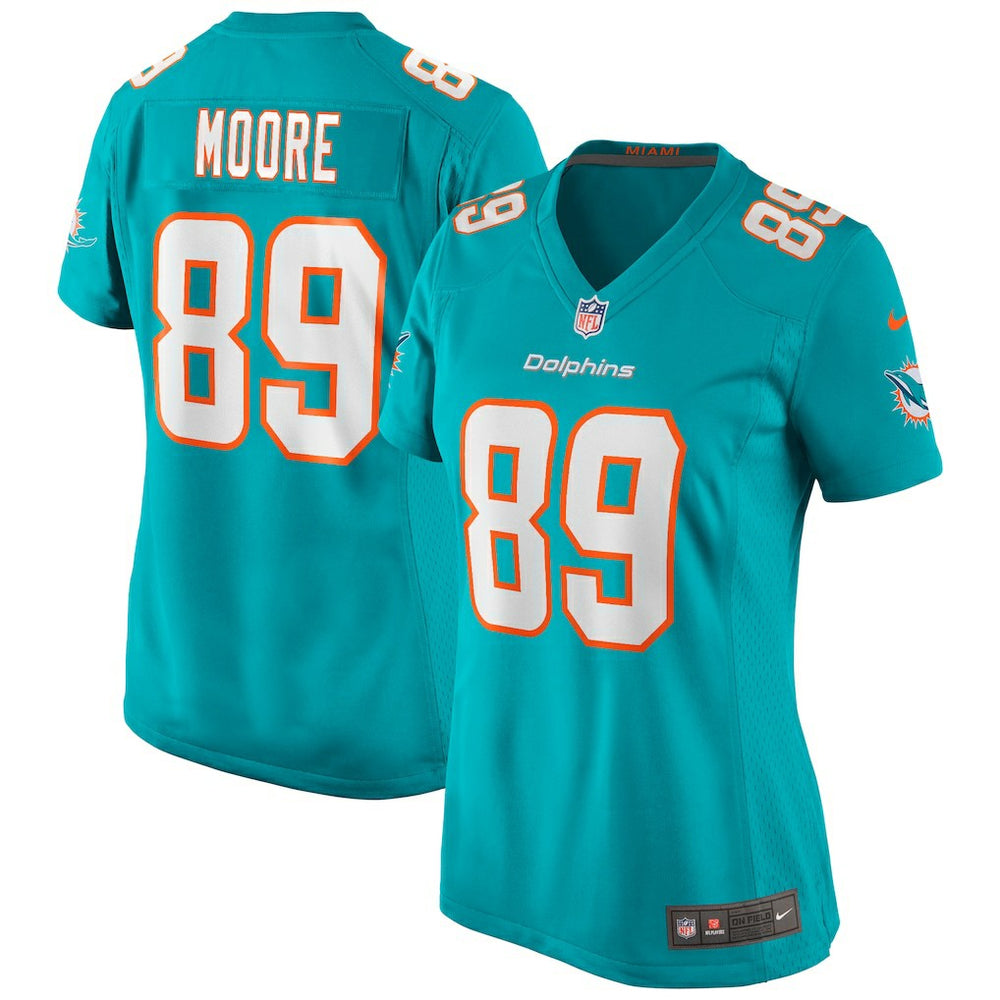 NFL Nat Moore Miami Dolphins Women's Game Retired Player Jersey - Aqua