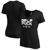 NHL Boston Bruins Women's Drop the Puck V-Neck T-Shirt - Black