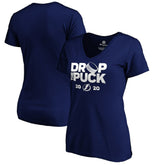 NHL Tampa Bay Lightning Women's Drop the Puck V-Neck T-Shirt - Royal