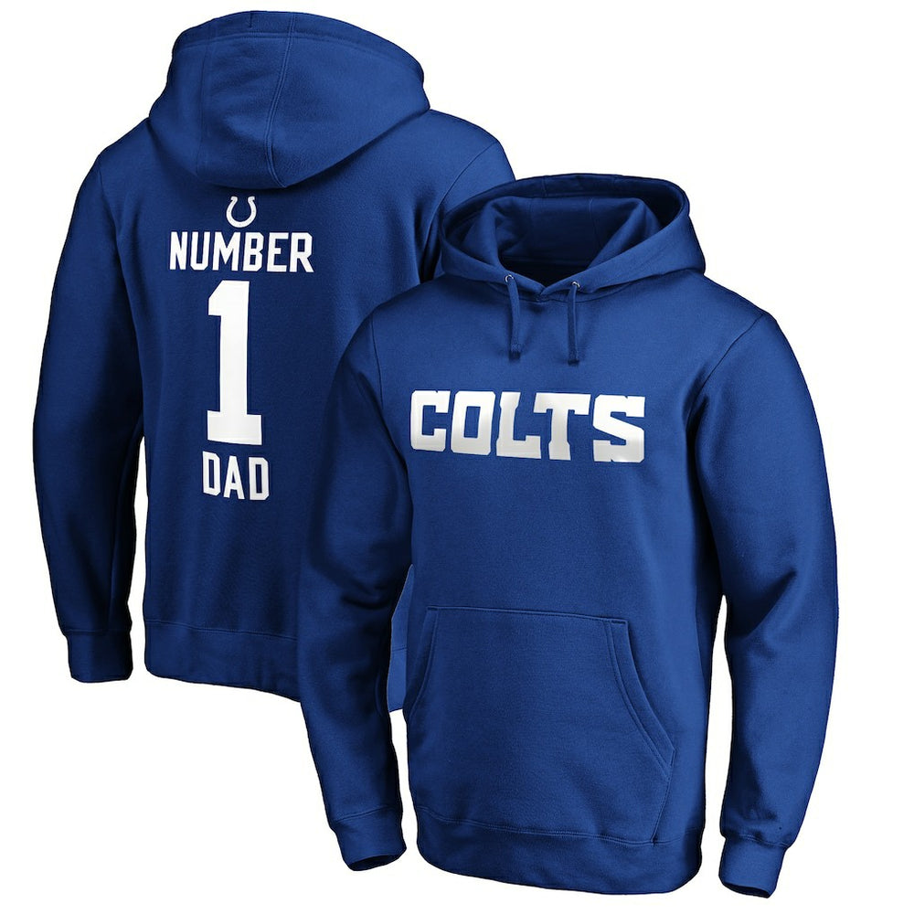 Indianapolis Colts #1 Dad Pullover Hoodie Royal