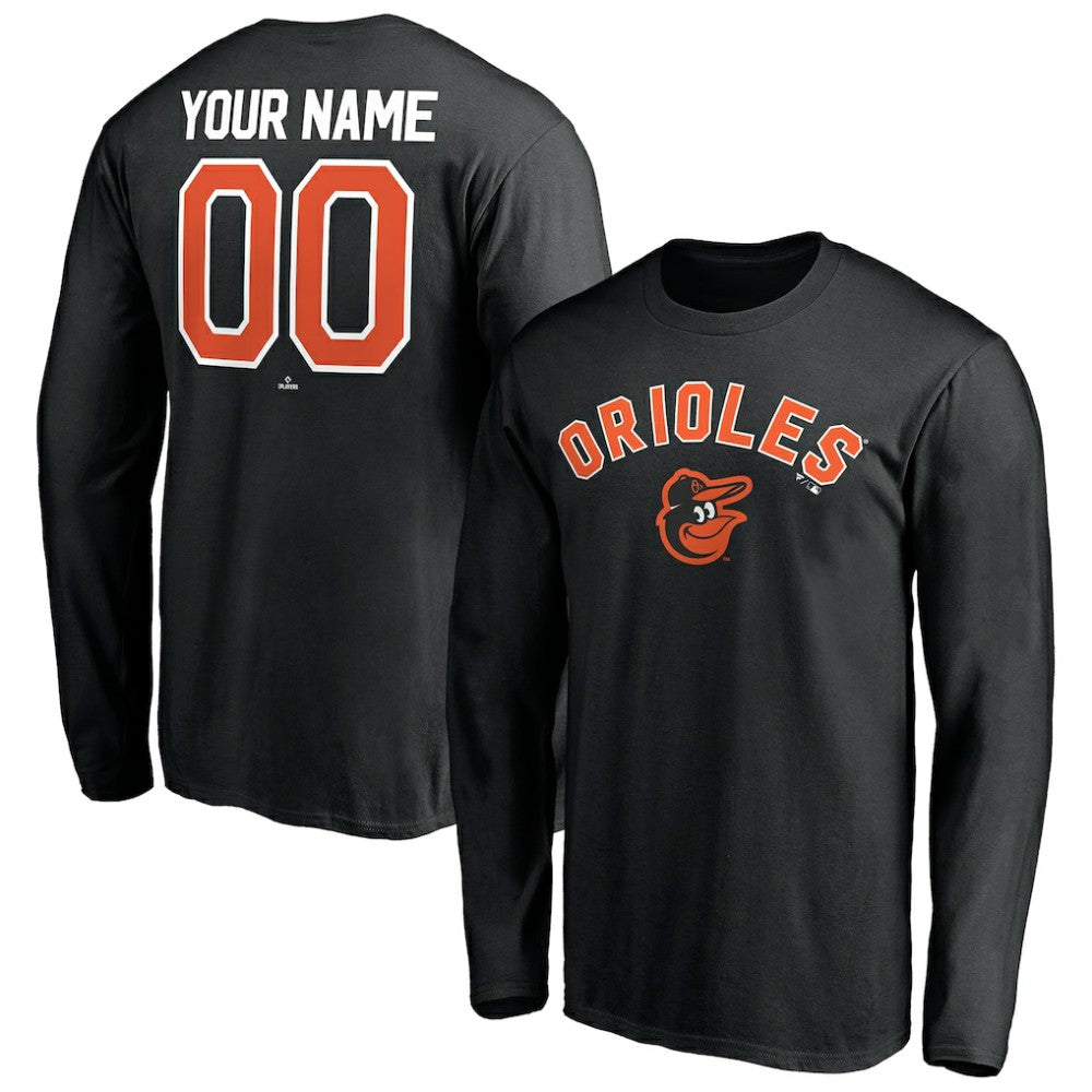 Baltimore Orioles Personalized Winning Streak Name & Number Long Sleeve T-Shirt - Black T-shirts