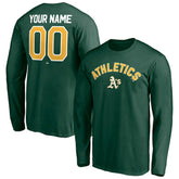 Athletics Personalized Winning Streak Name & Number Long Sleeve T-Shirt - Green T-shirts
