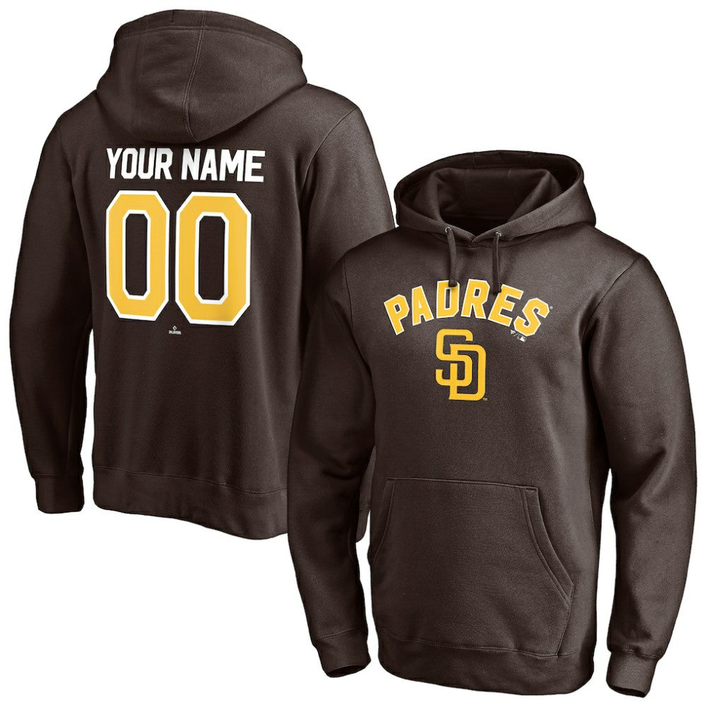 San Diego Padres Personalized Winning Streak Name & Number Pullover Hoodie - Brown Hoodies