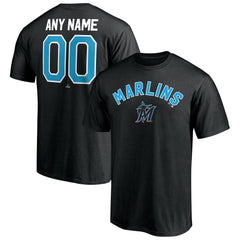 Miami Marlins Personalized Team Winning Streak Name & Number T-Shirt - Black T-shirts
