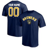 Milwaukee Brewers Personalized Team Winning Streak Name & Number T-Shirt - Navy T-shirts