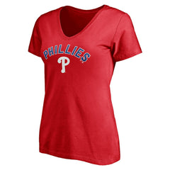 Philadelphia Phillies Women's Personalized Winning Streak Name & Number V-Neck T-Shirt - Red T-shirts