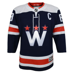 NHL Alexander Ovechkin Washington Capitals Youth 2020/21 Alternate Premier Player Jersey - Navy