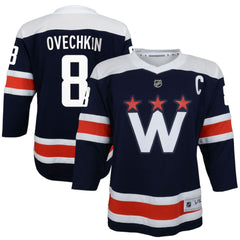 NHL Alexander Ovechkin Washington Capitals Youth 2020/21 Alternate Replica Player Jersey - Navy