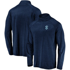 NHL Seattle Kraken Fanatics Primary Logo Quarter-Zip Pullover Fleece Jacket - Navy