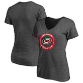 NHL Carolina Hurricanes Women's #WeSkateFor V-Neck T-Shirt - Heather Gray