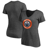 NHL Edmonton Oilers Women's #WeSkateFor V-Neck T-Shirt - Heather Gray