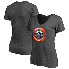 NHL Edmonton Oilers Women's #WeSkateFor V-Neck T-Shirt - Heather Gray