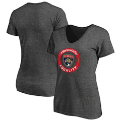 NHL Florida Panthers Women's #WeSkateFor V-Neck T-Shirt - Heather Gray