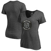 NHL Los Angeles Kings Women's #WeSkateFor V-Neck T-Shirt - Heather Gray