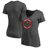 NHL Minnesota Wild Women's #WeSkateFor V-Neck T-Shirt - Heather Gray