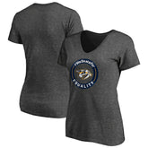 NHL Nashville Predators Women's #WeSkateFor V-Neck T-Shirt - Heather Gray