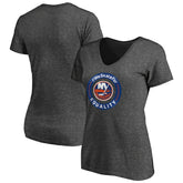 NHL New York Islanders Women's #WeSkateFor V-Neck T-Shirt - Heather Gray