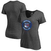 NHL New York Rangers Women's #WeSkateFor V-Neck T-Shirt - Heather Gray