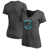 NHL San Jose Sharks Women's #WeSkateFor V-Neck T-Shirt - Heather Gray