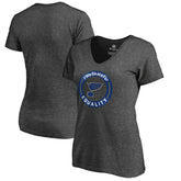 NHL St. Louis Blues Women's #WeSkateFor V-Neck T-Shirt - Heather Gray