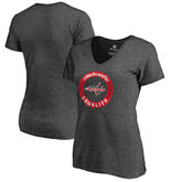 NHL Washington Capitals Women's #WeSkateFor V-Neck T-Shirt - Heather Gray