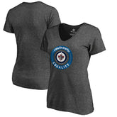 NHL Winnipeg Jets Women's #WeSkateFor V-Neck T-Shirt - Heather Gray