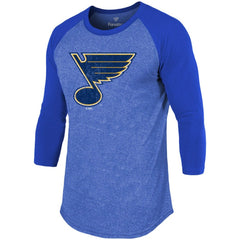 NHL Jordan Binnington St. Louis Blues Fanatics Name & Number Tri-Blend Raglan 3/4-Sleeve T-Shirt - Blue