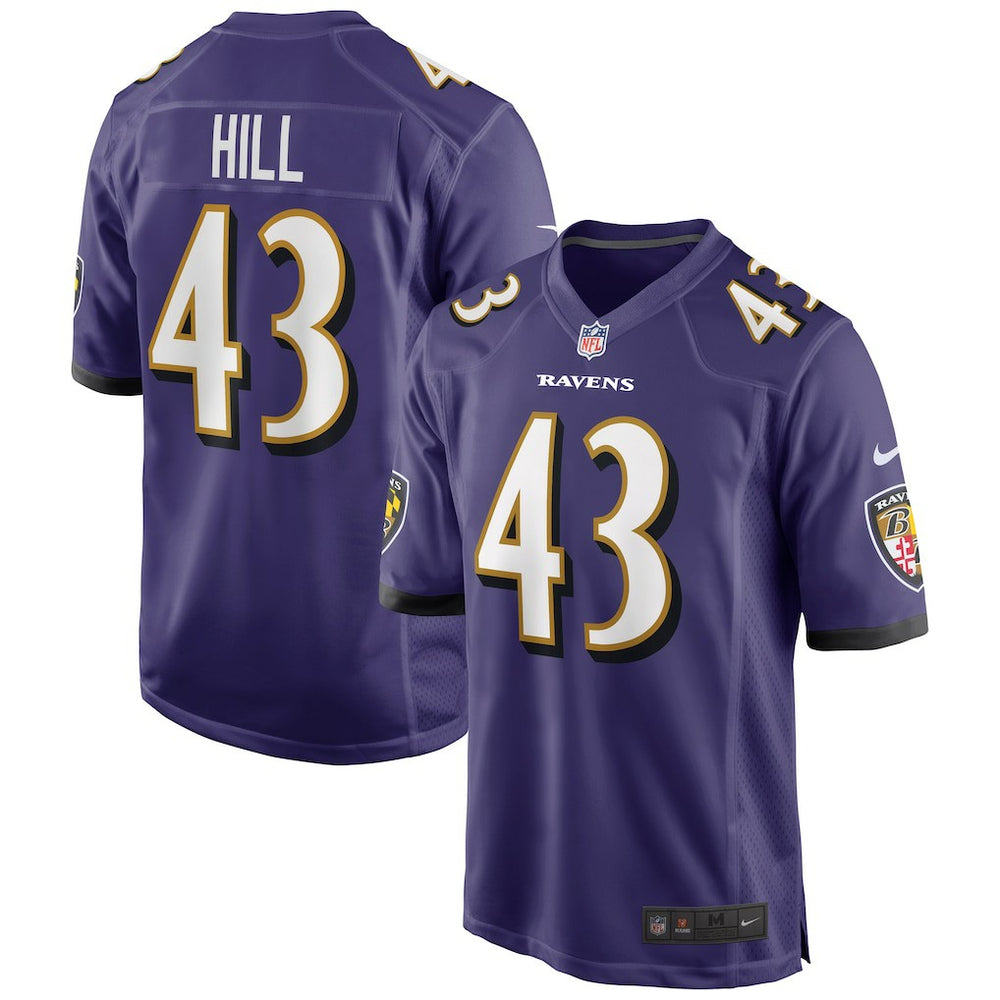 NFL Justice Hill Baltimore Ravens Game Jersey - Purple