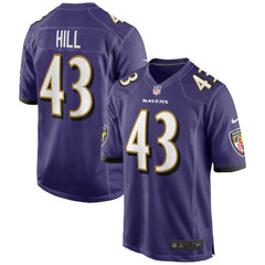 NFL Justice Hill Baltimore Ravens Game Jersey - Purple