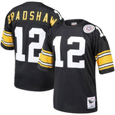 Terry Bradshaw Pittsburgh Steelers Authentic Throwback Retired Player Jersey Black