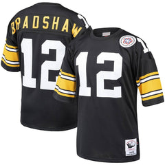 NFL Terry Bradshaw Pittsburgh Steelers Authentic Throwback Retired Player Jersey - Black sale