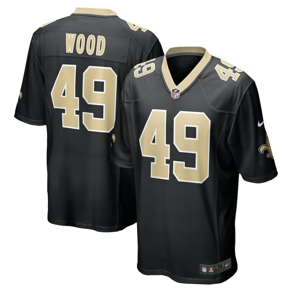 NFL Zach Wood New Orleans Saints Game Jersey - Black