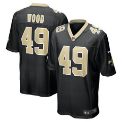 NFL Zach Wood New Orleans Saints Game Jersey - Black