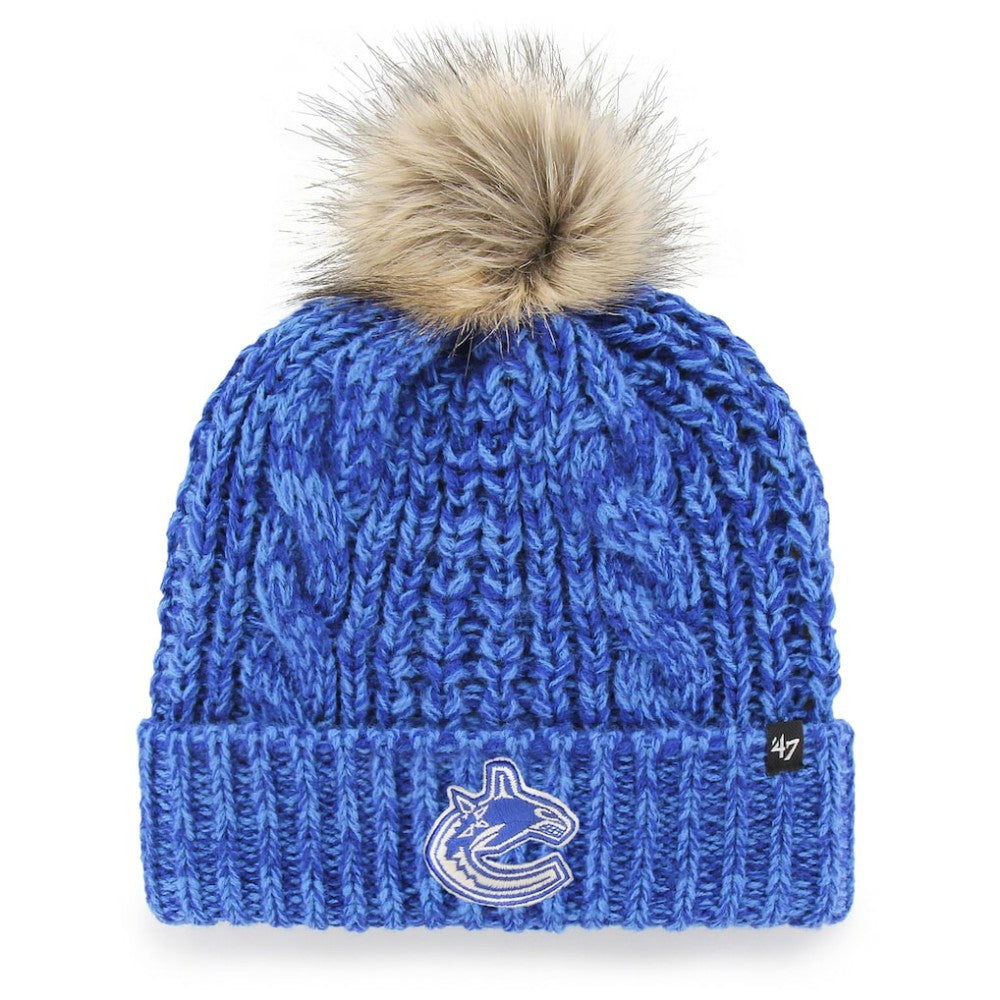 NHL Vancouver Canucks '47 Women's Logo Meeko Cuffed Knit Hat with Pom - Blue