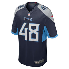 NFL Beau Brinkley Tennessee Titans Game Jersey - Navy