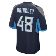 NFL Beau Brinkley Tennessee Titans Game Jersey - Navy
