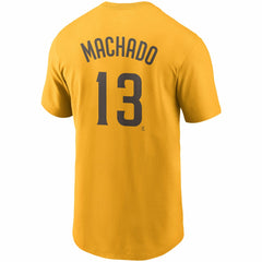 Manny Machado San Diego Padres Nike Name & Number T-Shirt - Gold T-shirts
