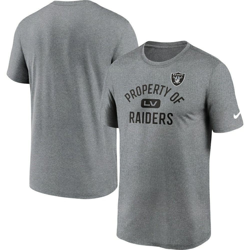 Las Vegas Raiders Legend Property Of Performance T-Shirt Heather Charcoal