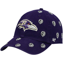 Baltimore Ravens '47 Women's Confetti Clean Up Head Logo Adjustable Hat Purple