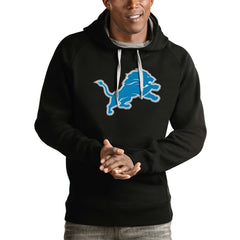 Detroit Lions Antigua Victory Pullover Hoodie Black