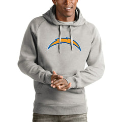 Los Angeles Chargers Antigua Victory Team Pullover Hoodie Heather Gray