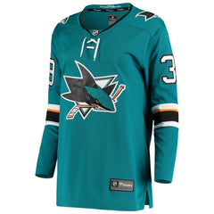 NHL Logan Couture San Jose Sharks Fanatics Women's Breakaway Home Player Jersey - Teal