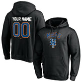 New York Mets Cooperstown Winning Streak Alternate Personalized Name & Number Pullover Hoodie - Black Hoodies