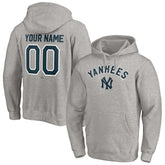 New York Yankees Cooperstown Winning Streak Alternate Personalized Name & Number Pullover Hoodie - Heathered Gray Hoodies