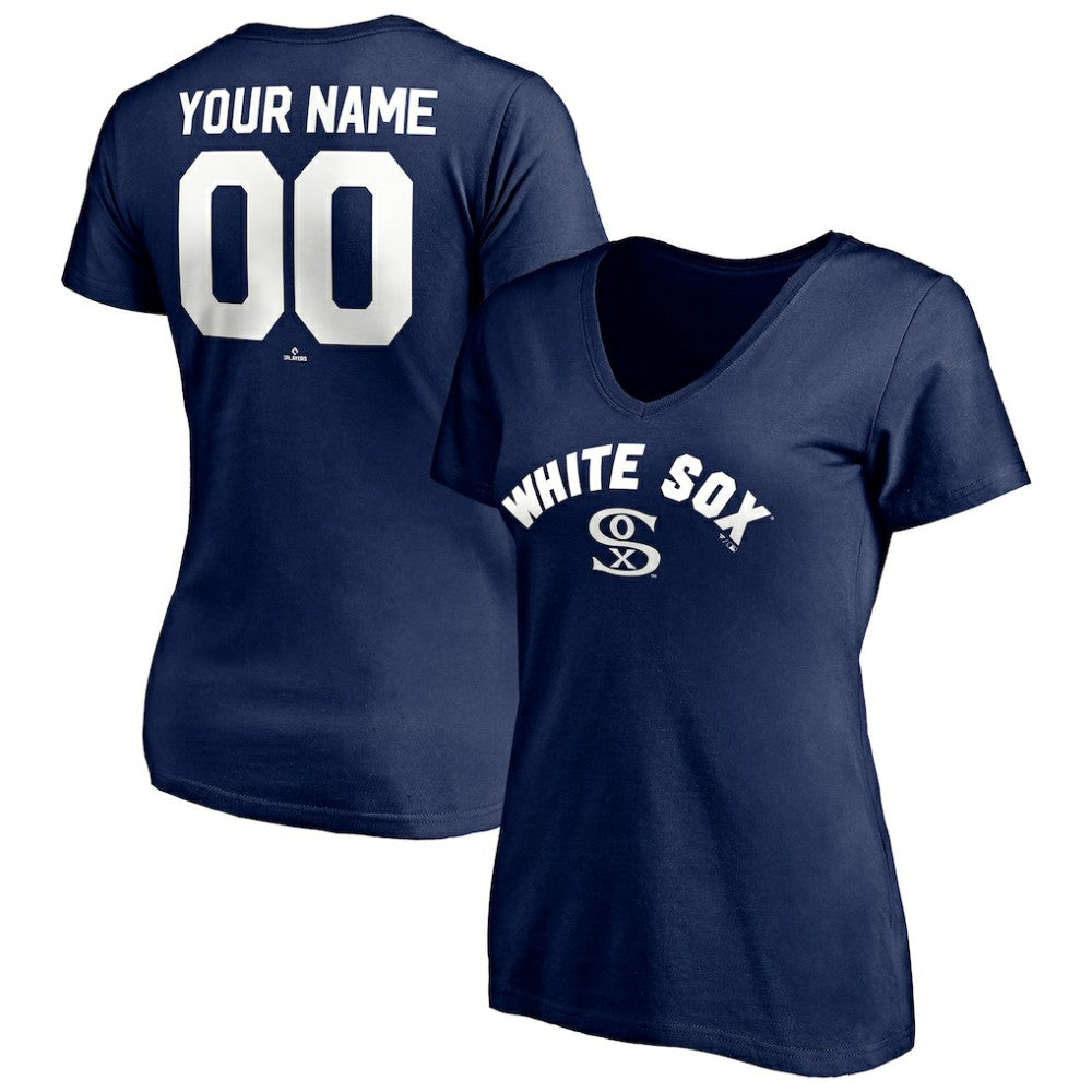 Chicago White Sox Women's Cooperstown Winning Streak Alternate Personalized Name & Number V-Neck T-Shirt - Navy T-shirts