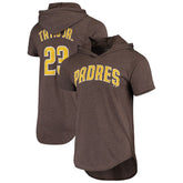 Fernando Tatis Jr. San Diego Padres Majestic Threads Softhand Player Tri-Blend Hoodie T-Shirt - Heathered Brown Hoodies