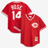 MLB Pete Rose Cincinnati Reds Mitchell & Ness Authentic Batting Practice Jersey - Red